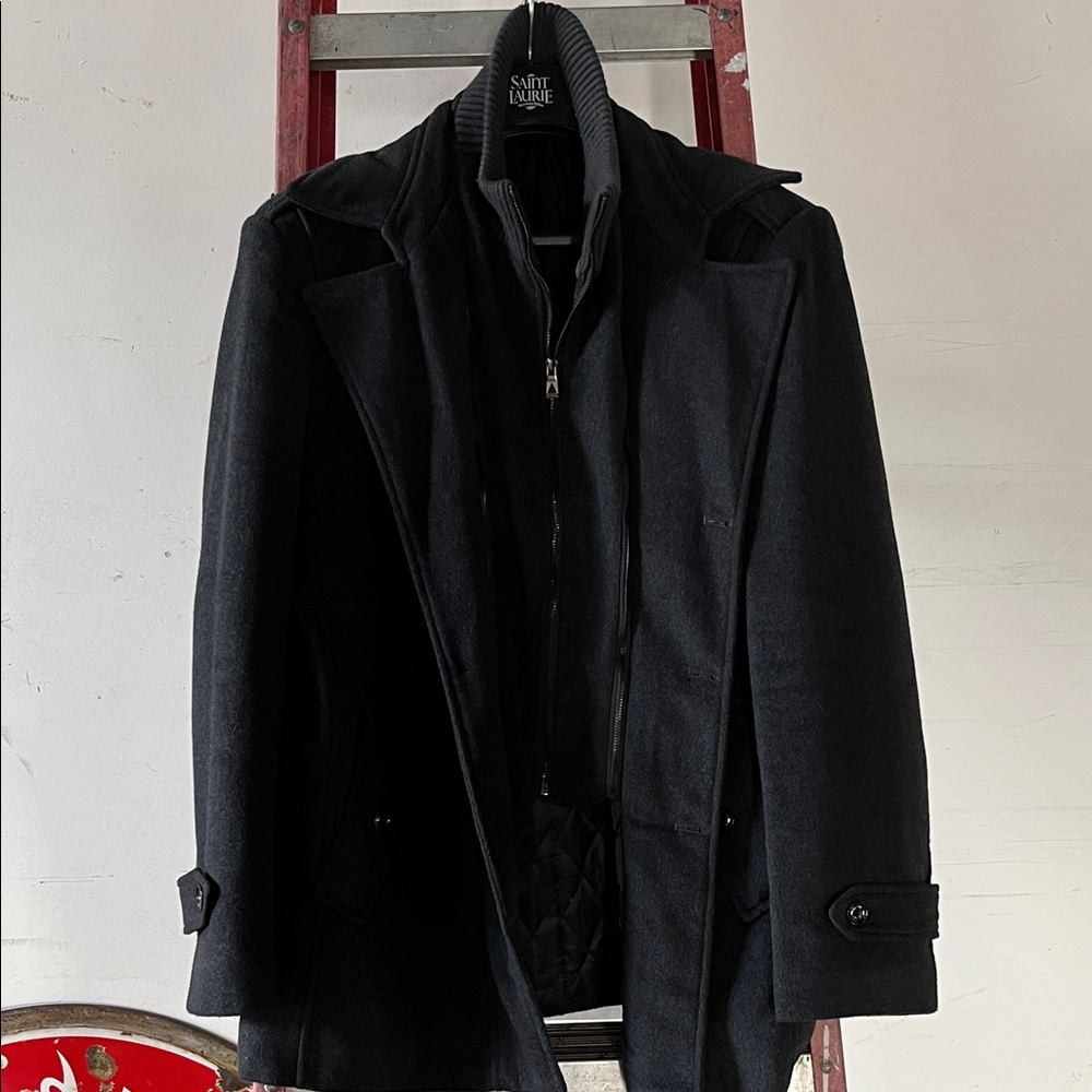 Saint Laurie Dark Gray Dress Coat